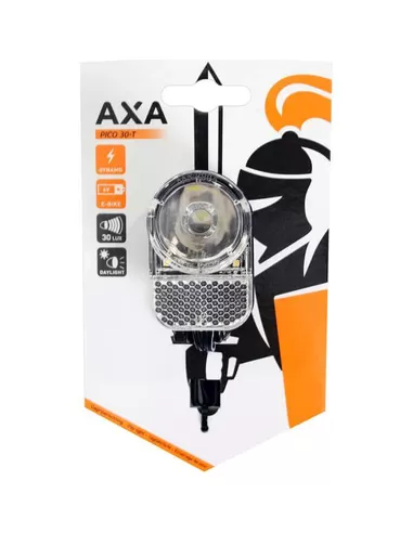 Axa koplamp Pico T led switch aanuit dynamo 30 lux zwart | Het Zwarte Fietsenplan