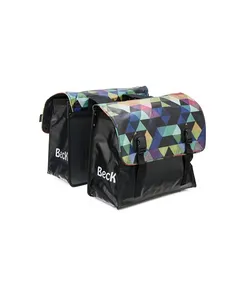 Beck Fietstas Classic Colored Triangles bisonyl 46L | Het Zwarte Fietsenplan